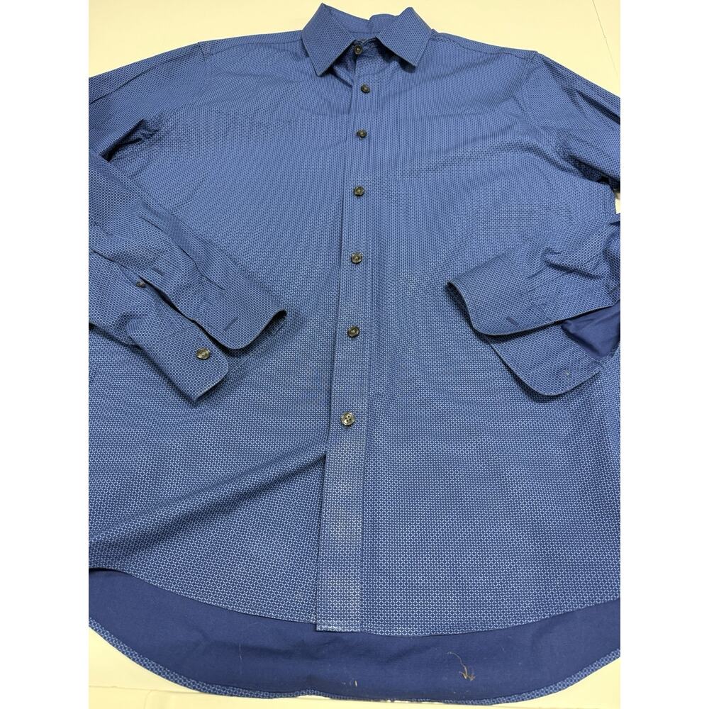 Men's Michael Kors Classic Fit Long Sleeve Button Down Shirt Blue